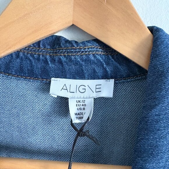 Aligne Effy Tie Front Denim Midi Dress NEW - Picture 7 of 7